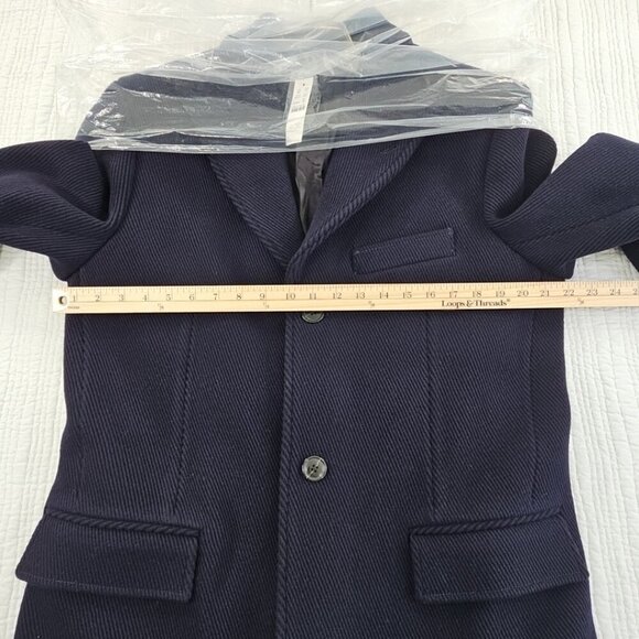 NEW J.Crew Men's $598 Ludlow Topcoat Heavyweight Wool Navy Size 40L NWT BS472 - Picture 4 of 16